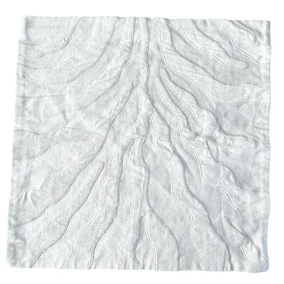 Pottery Barn Other - Pottery Barn Atlantic Applique Pillow Cotton Linen Blend Square 20" Square